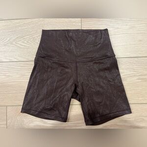 Lululemon align shine high rise ribbed short size 4 brown 6” inseam